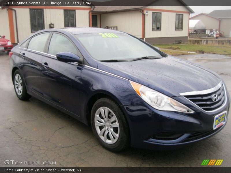 Indigo Blue Pearl / Gray 2011 Hyundai Sonata GLS