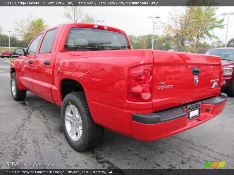 Flame Red / Dark Slate Gray/Medium Slate Gray 2011 Dodge Dakota Big Horn Crew Cab