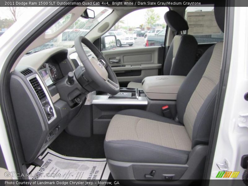 Bright White / Dark Slate Gray/Medium Graystone 2011 Dodge Ram 1500 SLT Outdoorsman Quad Cab 4x4