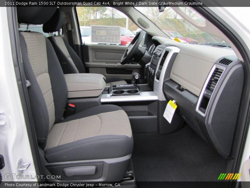 Bright White / Dark Slate Gray/Medium Graystone 2011 Dodge Ram 1500 SLT Outdoorsman Quad Cab 4x4