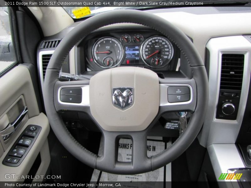 Bright White / Dark Slate Gray/Medium Graystone 2011 Dodge Ram 1500 SLT Outdoorsman Quad Cab 4x4