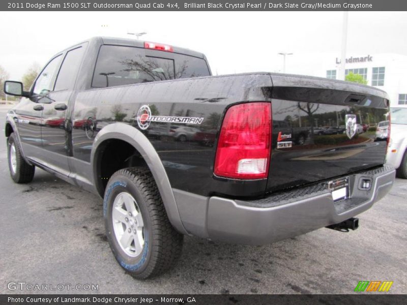 Brilliant Black Crystal Pearl / Dark Slate Gray/Medium Graystone 2011 Dodge Ram 1500 SLT Outdoorsman Quad Cab 4x4