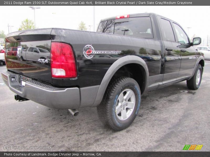 Brilliant Black Crystal Pearl / Dark Slate Gray/Medium Graystone 2011 Dodge Ram 1500 SLT Outdoorsman Quad Cab 4x4