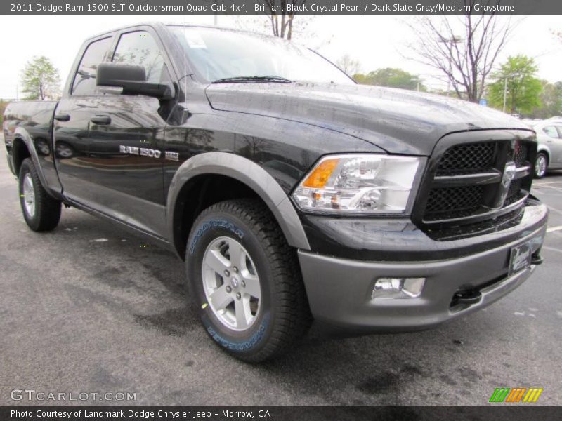 Brilliant Black Crystal Pearl / Dark Slate Gray/Medium Graystone 2011 Dodge Ram 1500 SLT Outdoorsman Quad Cab 4x4