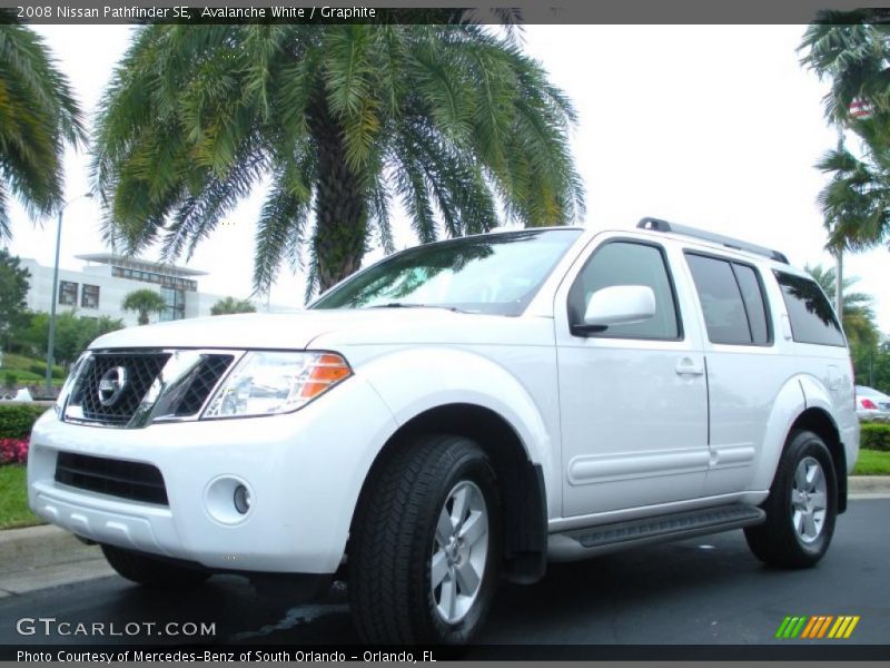 Avalanche White / Graphite 2008 Nissan Pathfinder SE