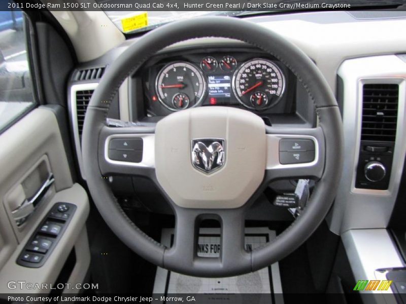 Hunter Green Pearl / Dark Slate Gray/Medium Graystone 2011 Dodge Ram 1500 SLT Outdoorsman Quad Cab 4x4
