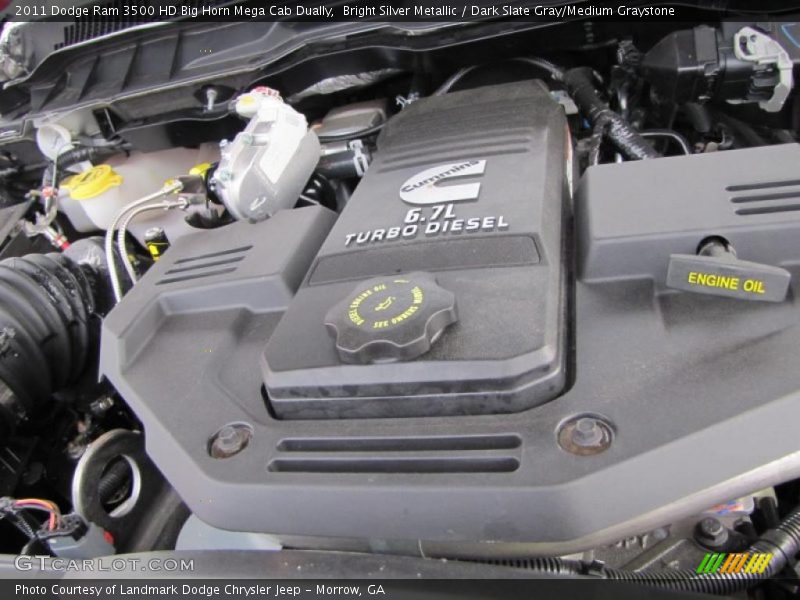  2011 Ram 3500 HD Big Horn Mega Cab Dually Engine - 6.7 Liter OHV 24-Valve Cummins Turbo-Diesel Inline 6 Cylinder