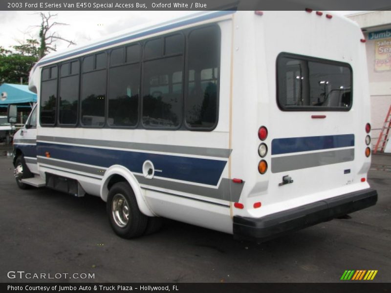 Oxford White / Blue 2003 Ford E Series Van E450 Special Access Bus