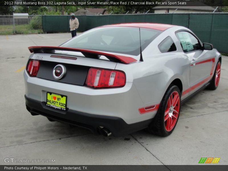 Ingot Silver Metallic/Race Red / Charcoal Black Recaro Sport Seats 2012 Ford Mustang Boss 302 Laguna Seca