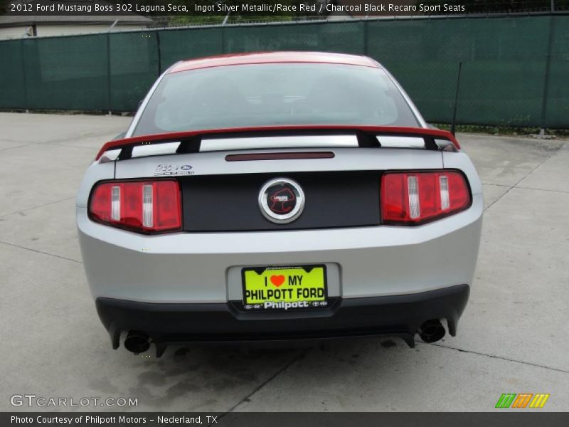 Ingot Silver Metallic/Race Red / Charcoal Black Recaro Sport Seats 2012 Ford Mustang Boss 302 Laguna Seca