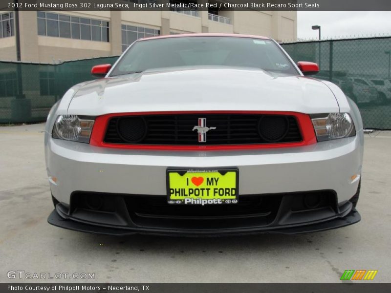 Ingot Silver Metallic/Race Red / Charcoal Black Recaro Sport Seats 2012 Ford Mustang Boss 302 Laguna Seca