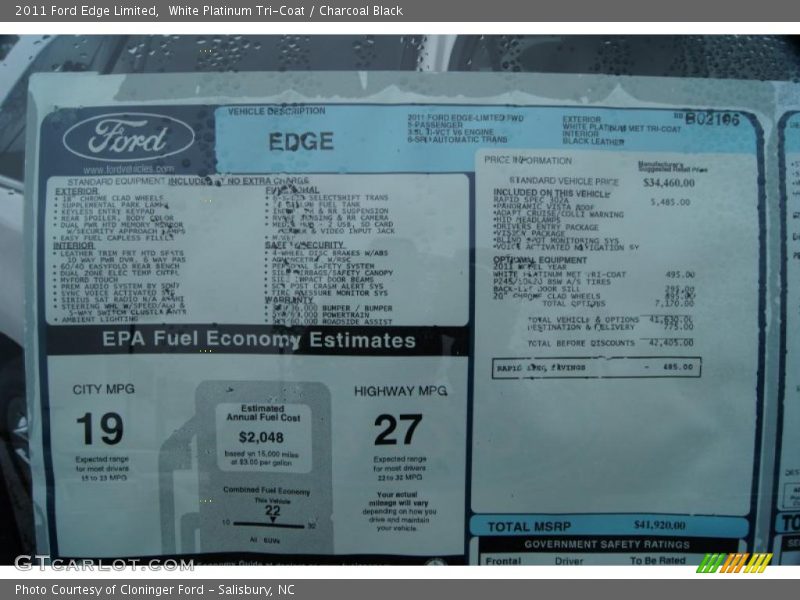  2011 Edge Limited Window Sticker