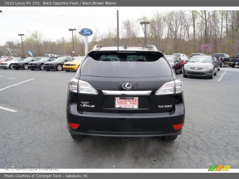 Black Sapphire Pearl / Black/Brown Walnut 2010 Lexus RX 350