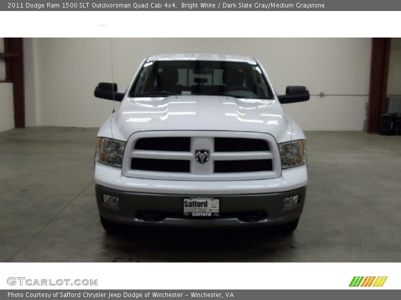 Bright White / Dark Slate Gray/Medium Graystone 2011 Dodge Ram 1500 SLT Outdoorsman Quad Cab 4x4
