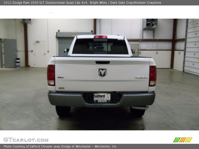 Bright White / Dark Slate Gray/Medium Graystone 2011 Dodge Ram 1500 SLT Outdoorsman Quad Cab 4x4