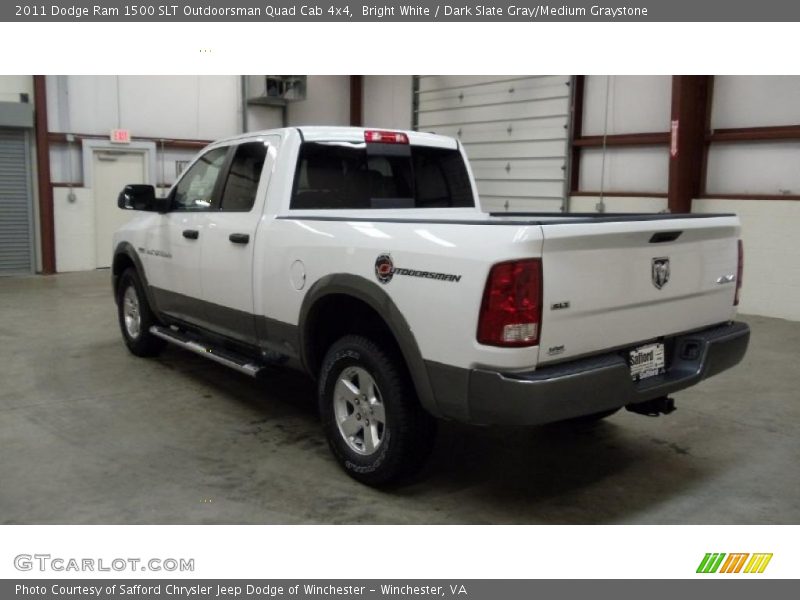 Bright White / Dark Slate Gray/Medium Graystone 2011 Dodge Ram 1500 SLT Outdoorsman Quad Cab 4x4