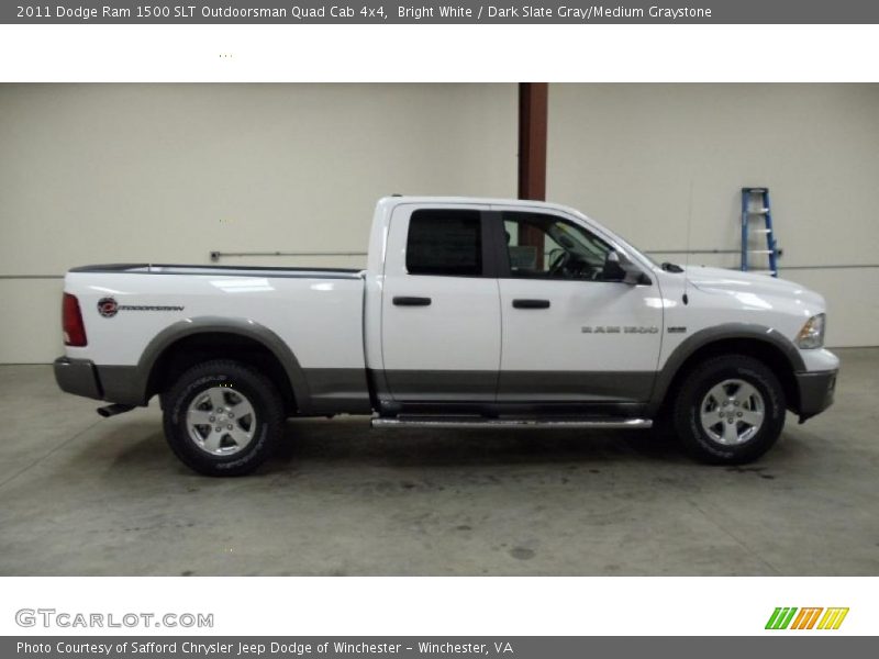 Bright White / Dark Slate Gray/Medium Graystone 2011 Dodge Ram 1500 SLT Outdoorsman Quad Cab 4x4