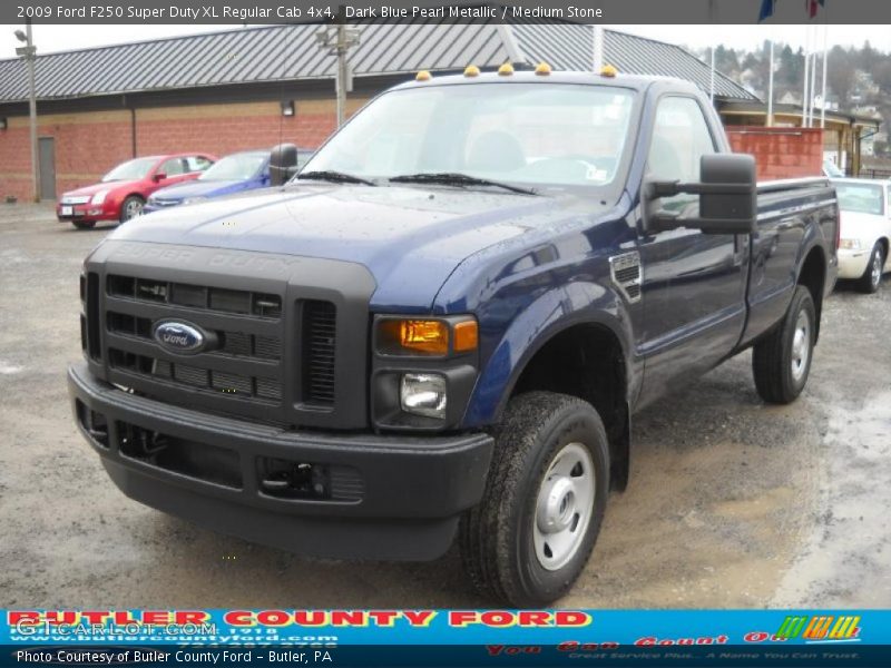 Dark Blue Pearl Metallic / Medium Stone 2009 Ford F250 Super Duty XL Regular Cab 4x4