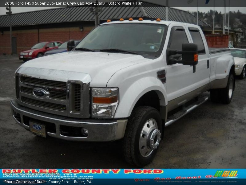 Oxford White / Tan 2008 Ford F450 Super Duty Lariat Crew Cab 4x4 Dually