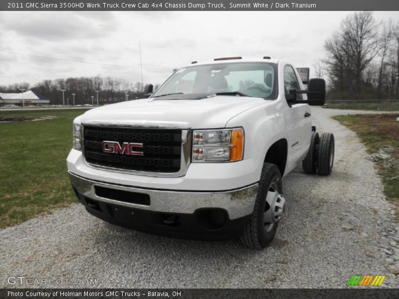 Summit White / Dark Titanium 2011 GMC Sierra 3500HD Work Truck Crew Cab 4x4 Chassis Dump Truck
