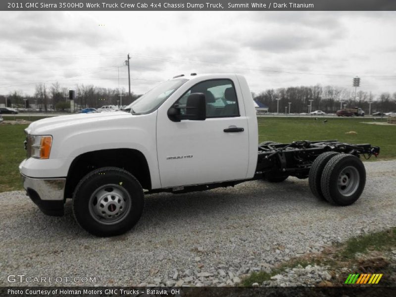  2011 Sierra 3500HD Work Truck Crew Cab 4x4 Chassis Dump Truck Summit White