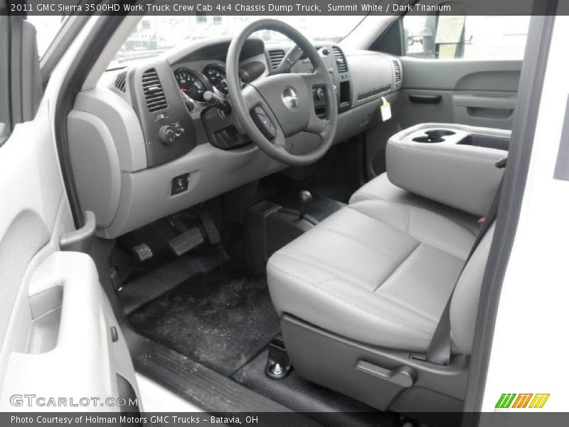  2011 Sierra 3500HD Work Truck Crew Cab 4x4 Chassis Dump Truck Dark Titanium Interior