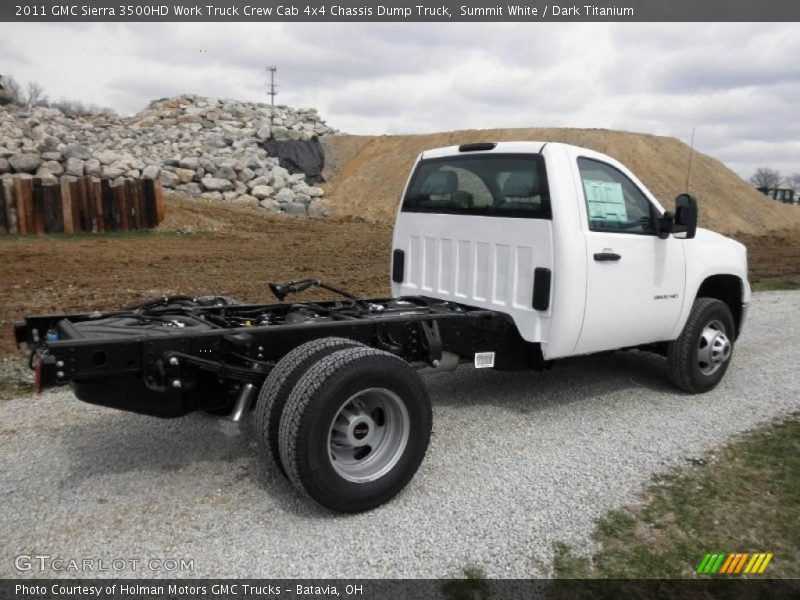  2011 Sierra 3500HD Work Truck Crew Cab 4x4 Chassis Dump Truck Summit White