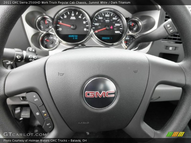  2011 Sierra 2500HD Work Truck Regular Cab Chassis Steering Wheel