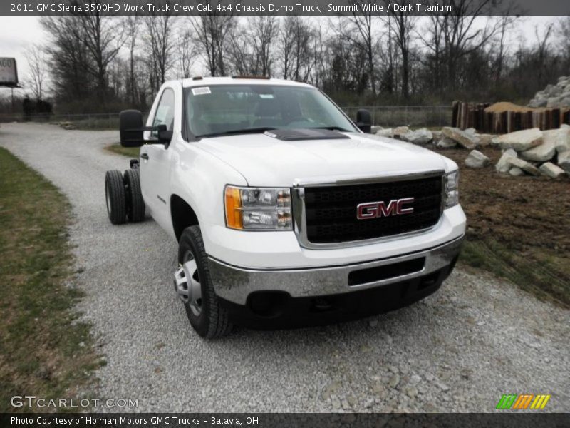 Summit White / Dark Titanium 2011 GMC Sierra 3500HD Work Truck Crew Cab 4x4 Chassis Dump Truck