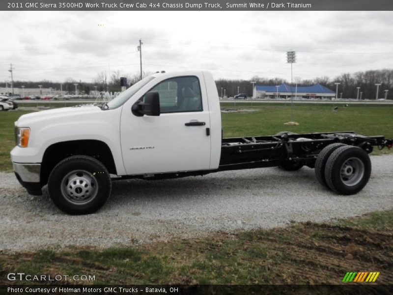  2011 Sierra 3500HD Work Truck Crew Cab 4x4 Chassis Dump Truck Summit White