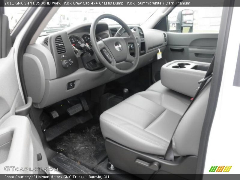  2011 Sierra 3500HD Work Truck Crew Cab 4x4 Chassis Dump Truck Dark Titanium Interior