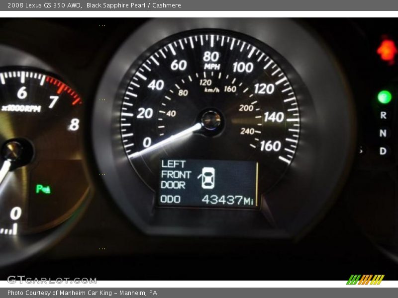 Black Sapphire Pearl / Cashmere 2008 Lexus GS 350 AWD