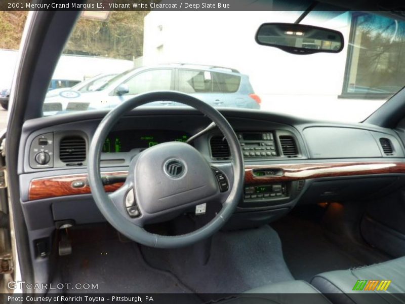 Vibrant White Clearcoat / Deep Slate Blue 2001 Mercury Grand Marquis LS