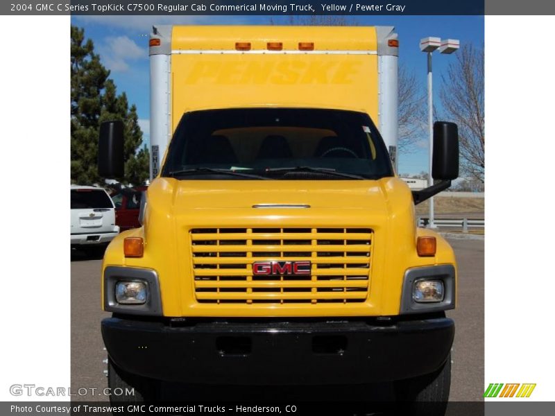 Yellow / Pewter Gray 2004 GMC C Series TopKick C7500 Regular Cab Commerical Moving Truck