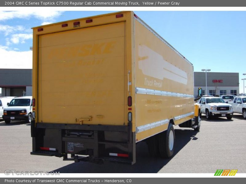 Yellow / Pewter Gray 2004 GMC C Series TopKick C7500 Regular Cab Commerical Moving Truck