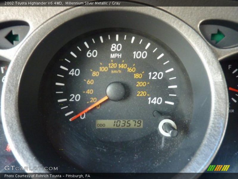 Millennium Silver Metallic / Gray 2002 Toyota Highlander V6 4WD