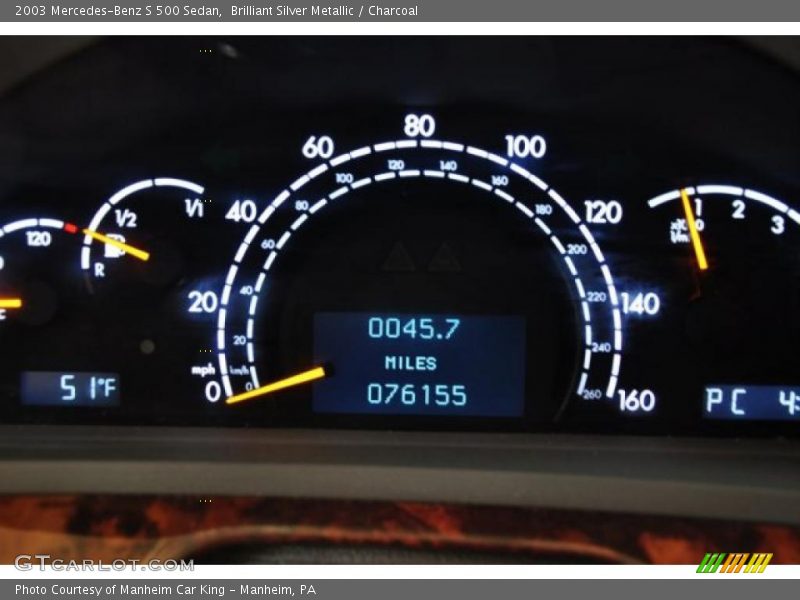 Brilliant Silver Metallic / Charcoal 2003 Mercedes-Benz S 500 Sedan