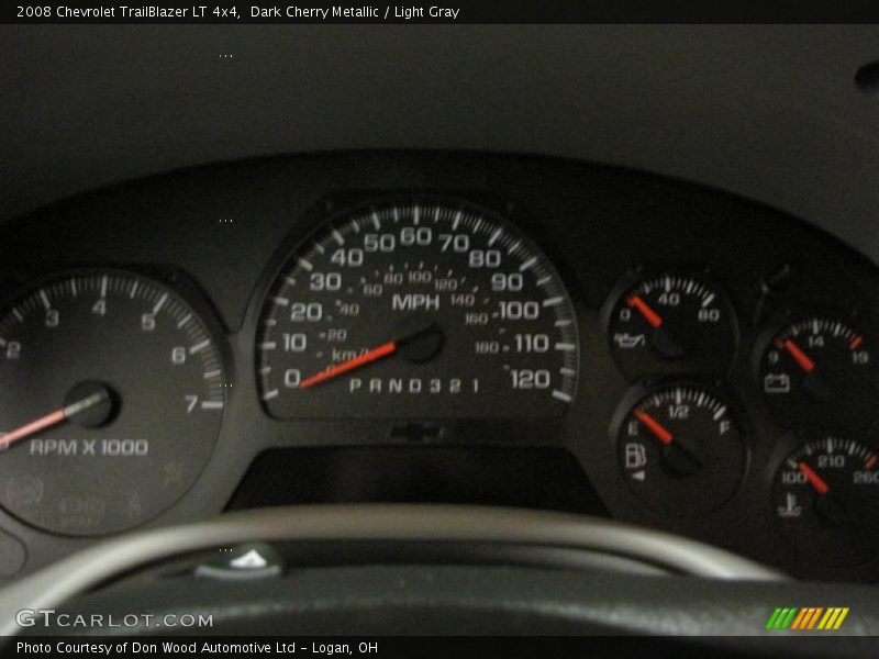 Dark Cherry Metallic / Light Gray 2008 Chevrolet TrailBlazer LT 4x4
