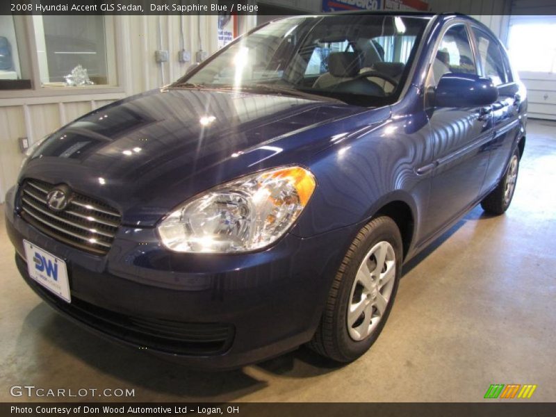 Dark Sapphire Blue / Beige 2008 Hyundai Accent GLS Sedan