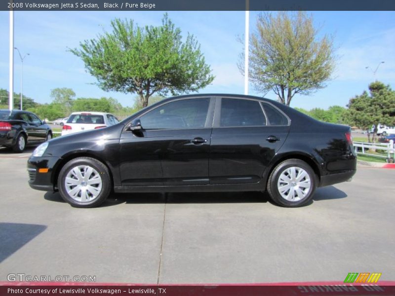 Black / Pure Beige 2008 Volkswagen Jetta S Sedan