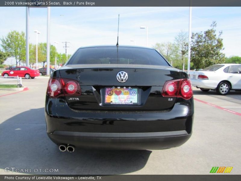 Black / Pure Beige 2008 Volkswagen Jetta S Sedan