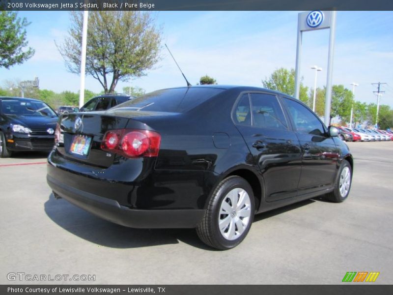 Black / Pure Beige 2008 Volkswagen Jetta S Sedan