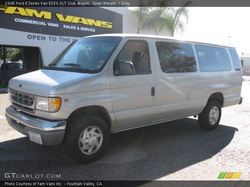 Silver Metallic / Grey 1998 Ford E Series Van E350 XLT Club Wagon