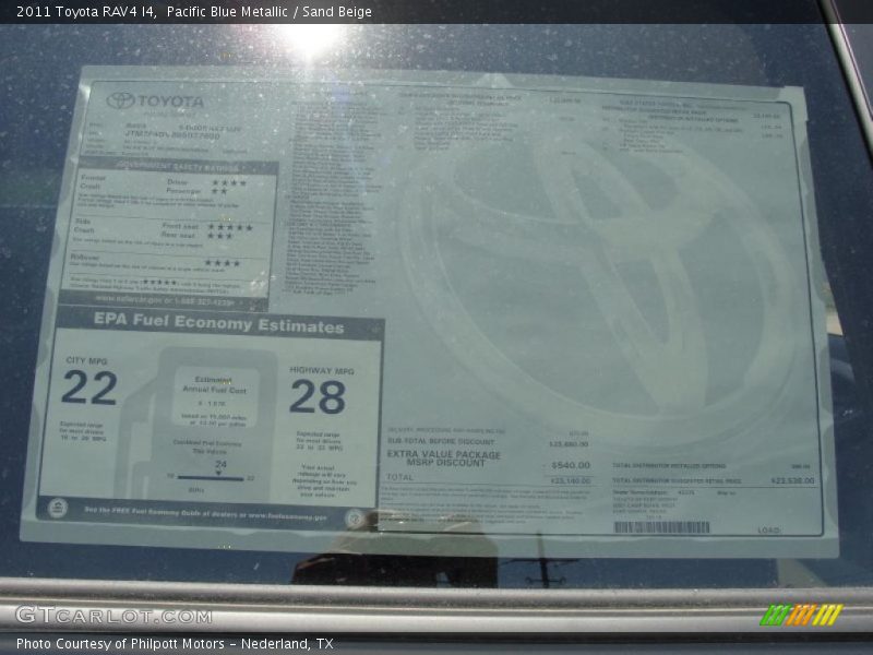 Pacific Blue Metallic / Sand Beige 2011 Toyota RAV4 I4