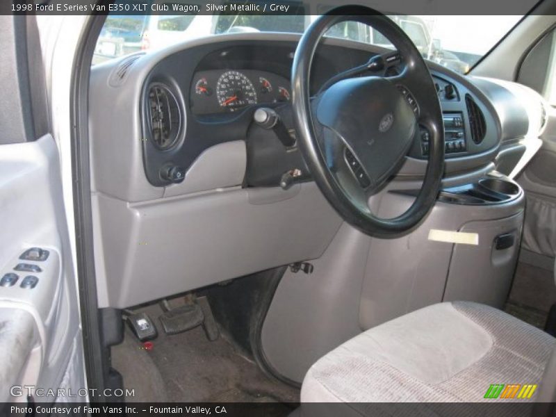 Silver Metallic / Grey 1998 Ford E Series Van E350 XLT Club Wagon
