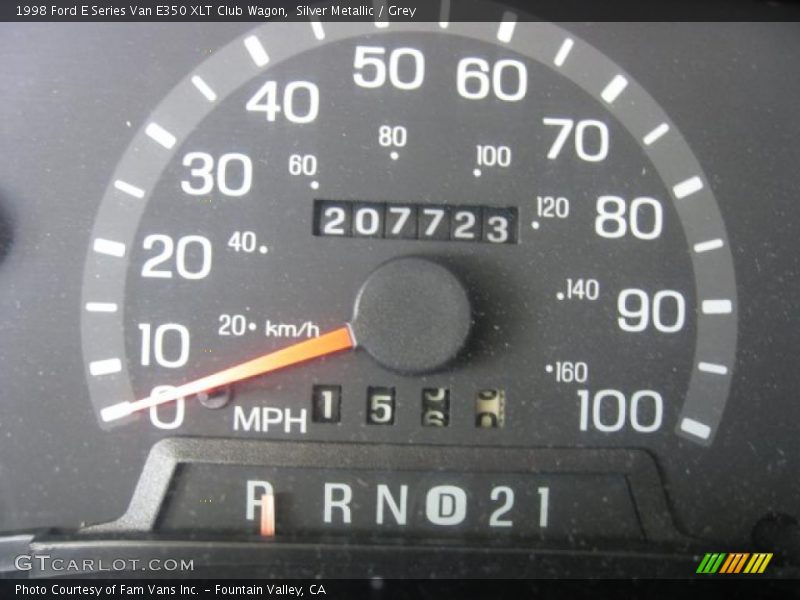 Silver Metallic / Grey 1998 Ford E Series Van E350 XLT Club Wagon