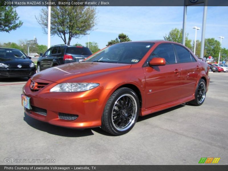 Blazing Copper Metallic / Black 2004 Mazda MAZDA6 s Sedan