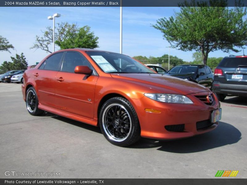 Blazing Copper Metallic / Black 2004 Mazda MAZDA6 s Sedan