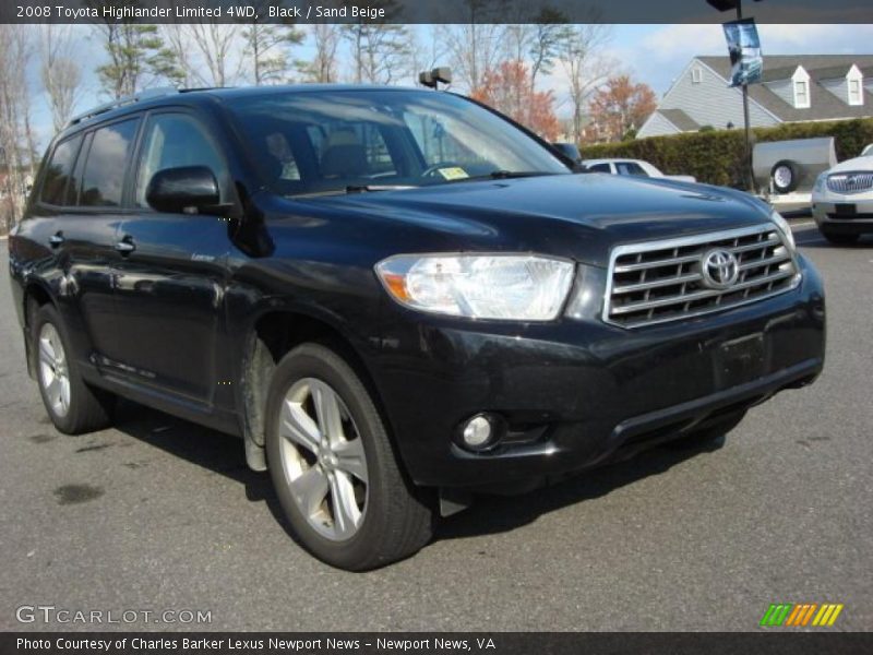 Black / Sand Beige 2008 Toyota Highlander Limited 4WD