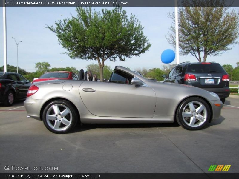 Pewter Silver Metallic / Brown 2005 Mercedes-Benz SLK 350 Roadster
